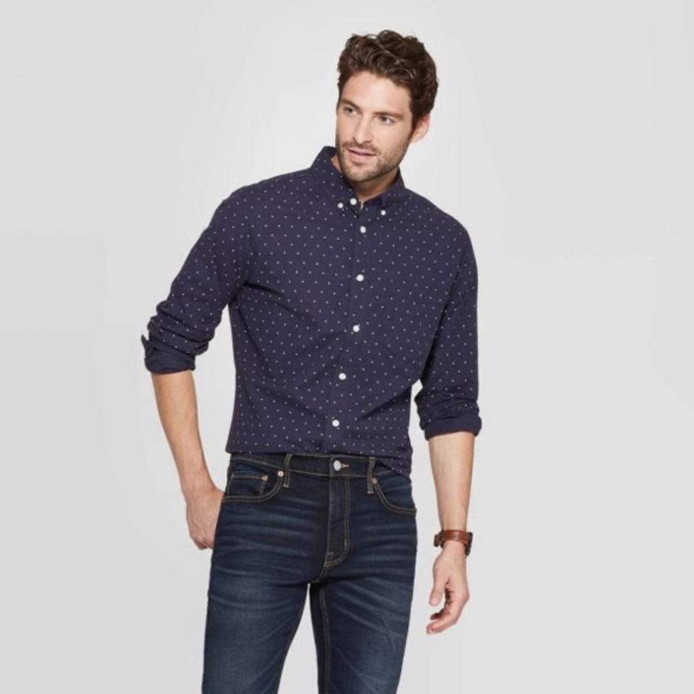 Goodfellow & Co - Men’s Navy Buttoned Dress Shirt